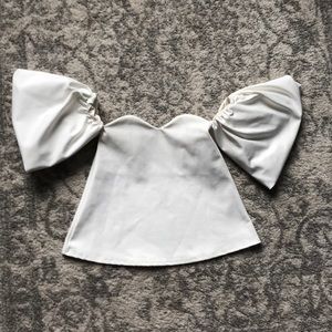 Asos puff sleeve, sweetheart neck off shoulder top